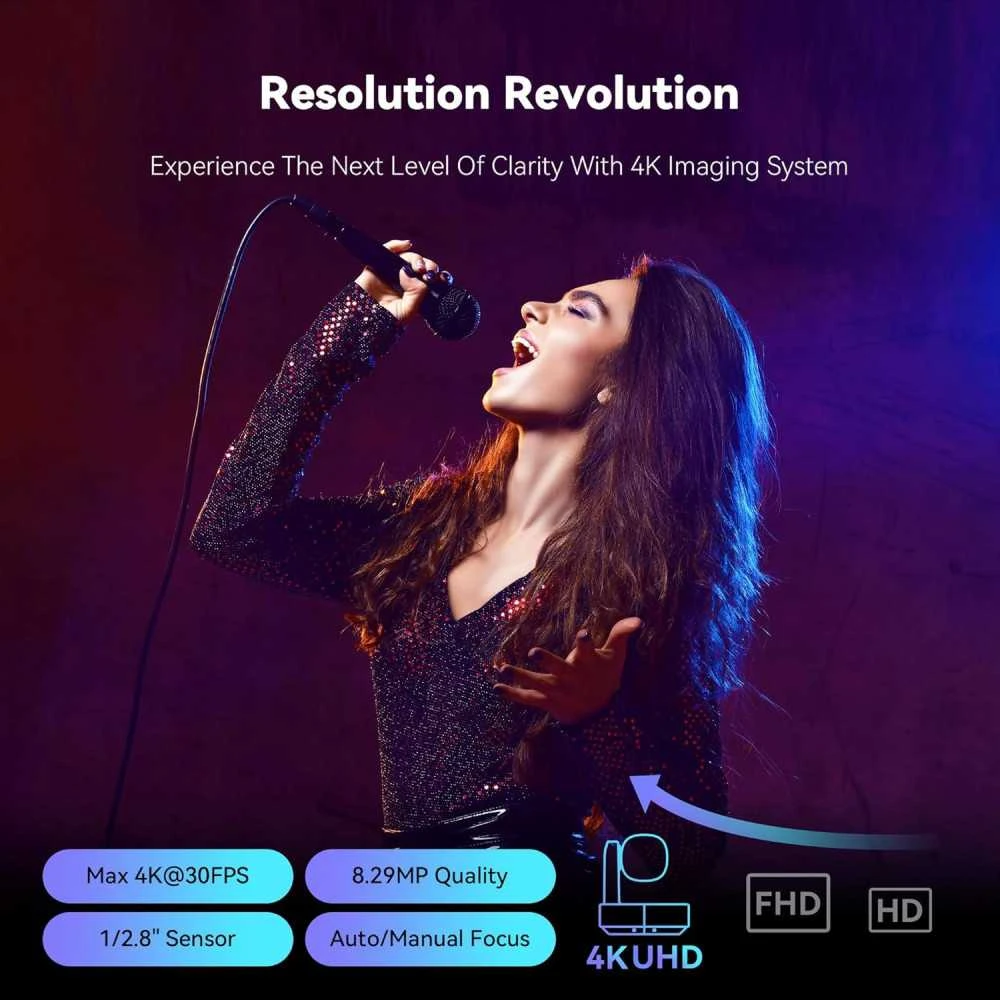 Tenveo VL12U 4K PTZ Camera: 12X Zoom, Wide Angle, Perfect For Conferencing & Streaming 3 Tenveo VL12U 4K PTZ Camera: 12X Zoom, Wide Angle, Perfect For Conferencing & Streaming - Image 3