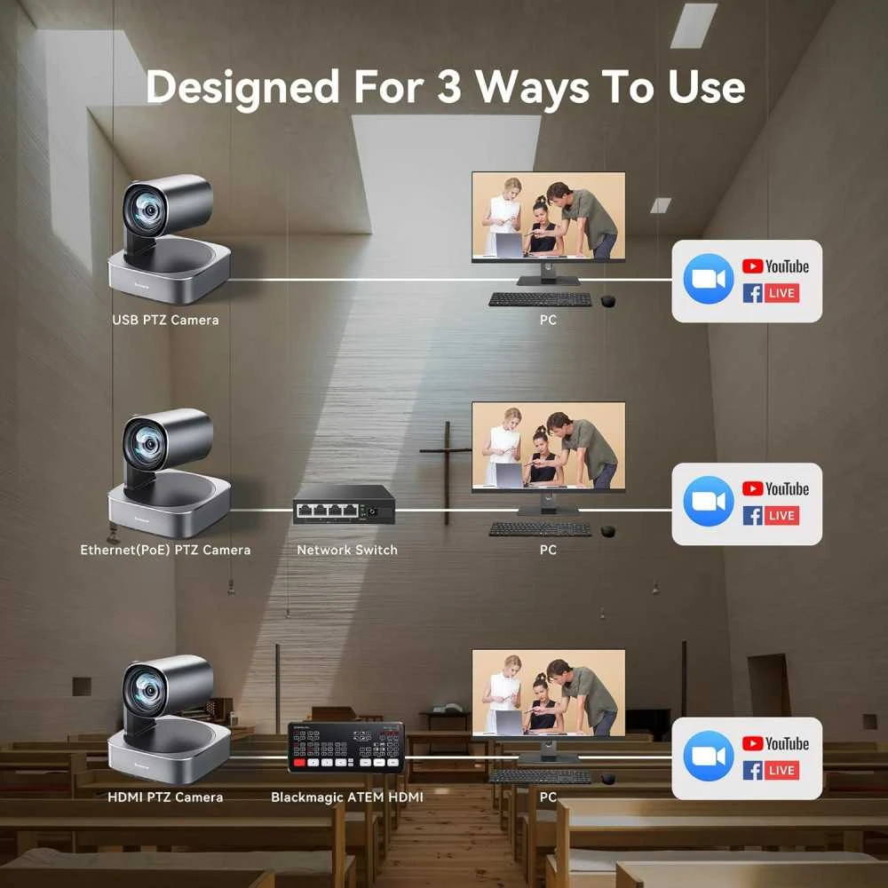 Tenveo VL12U 4K PTZ Camera: 12X Zoom, Wide Angle, Perfect For Conferencing & Streaming 4 Tenveo VL12U 4K PTZ Camera: 12X Zoom, Wide Angle, Perfect For Conferencing & Streaming - Image 4