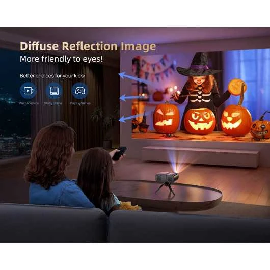 Tkisko 5G WiFi 1080P Portable Projector - 12000 Lumens, Home Theater, Ceiling & Gaming, Compatible With IOS/Android/HDMI 6 Tkisko 5G WiFi 1080P Portable Projector - 12000 Lumens, Home Theater, Ceiling & Gaming, Compatible With IOS/Android/HDMI - Image 6