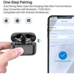 TOZO Active Noise Cancelling Headphones - Waterproof Bluetooth Earbuds With Smart Touch Control 24 TOZO Active Noise Cancelling Headphones - Waterproof Bluetooth Earbuds With Smart Touch Control -Electronics Store tozo nc2 hybrid active noise cancelling wireless earbuds in ear detection headphones 11