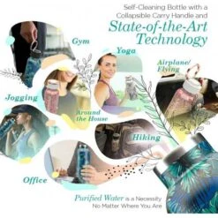 UVBrite Self-Cleaning Water Bottle - Purify Water On The Go With UV Technology For Clean, Safe Drinking Anytime, Anywhere -Electronics Store uvbrite beam self cleaning uv water bottle 24 oz insulated stainless steel bottle rechargeable sterilizing bottle with 17