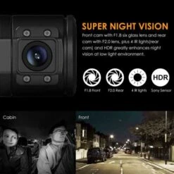 Vantrue N2 Pro Dual Dash Cam - 1080P Front And Inside, Night Vision, 2.5K Single Front, 24hr Parking Mode 10 Vantrue N2 Pro Dual Dash Cam - 1080P Front And Inside, Night Vision, 2.5K Single Front, 24hr Parking Mode -Electronics Store vantrue n2 pro uber dual 1080p dash cam drive in security 2