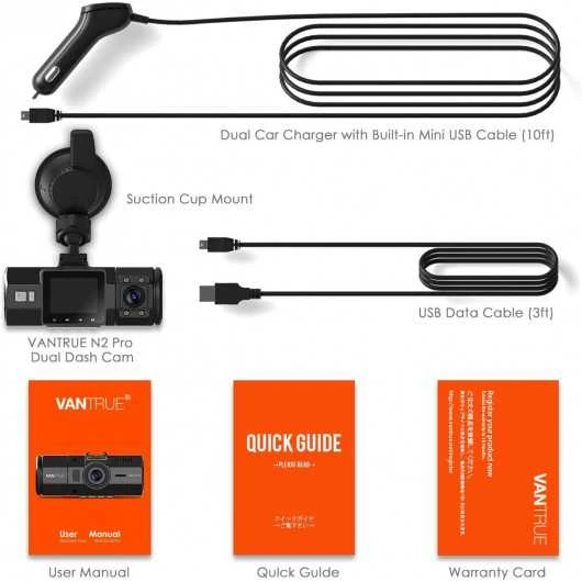 Vantrue N2 Pro Dual Dash Cam - 1080P Front And Inside, Night Vision, 2.5K Single Front, 24hr Parking Mode 8 Vantrue N2 Pro Dual Dash Cam - 1080P Front And Inside, Night Vision, 2.5K Single Front, 24hr Parking Mode - Image 8