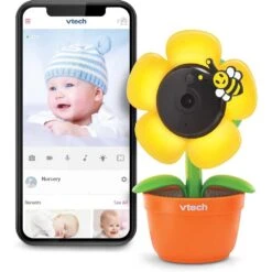 VTech RM9751 Yellow Daisy Smart Wi-Fi Baby Camera - 1080p HD, Night Vision, Two-way Intercom, Lullabies & More -Electronics Store vtech rm9751 yellow daisy smart wi fi baby camera 1080p hd night vision two way intercom lullabies more 4