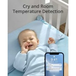 Wi-Fi Baby Monitor 2K Night Vision, Noise & Temp Detection, Secure Data, Remote Access, Easy Setup, Wide View, Mobile App -Electronics Store wi fi baby monitor 2k night vision noise temp detection secure data remote access easy setup wide view mobile app 4
