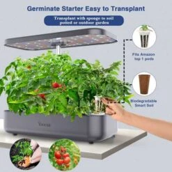 Yoocaa Hydroponics Growing System: Indoor Garden With Adjustable LED Grow Light -Electronics Store yoocaa 12 hydroponics growing system indoor herb garden with led light up to 194 height adjustable indoor gardening system 4
