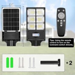 ZJOJO Waterproof Solar Street Lights With Motion Sensor And Remote, 10000 Lumens, 2-Pack -Electronics Store zjojo waterproof solar street lights with motion sensor and remote 10000 lumens 2 pack 2