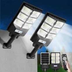 ZJOJO Waterproof Solar Street Lights With Motion Sensor And Remote, 10000 Lumens, 2-Pack -Electronics Store zjojo waterproof solar street lights with motion sensor and remote 10000 lumens 2 pack 5